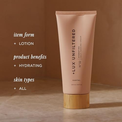 Lux Unfiltered N°32 Gradual Self Tanning Lotion - Hydrating, Vegan, Cruelty-Free, No Transfer Tan - Santal