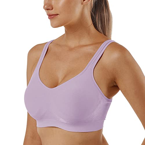 Women's Seamless Wirefree Full Coverage Plus Size Sports Bra for Everyday Wear