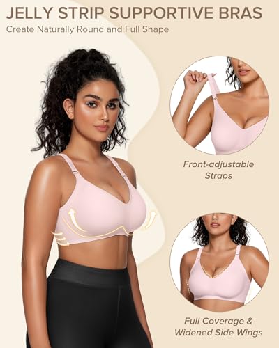 Vertvie Women's Wireless Push-Up Bra - Seamless Supportive Everyday Bras (Regular & Plus Size)