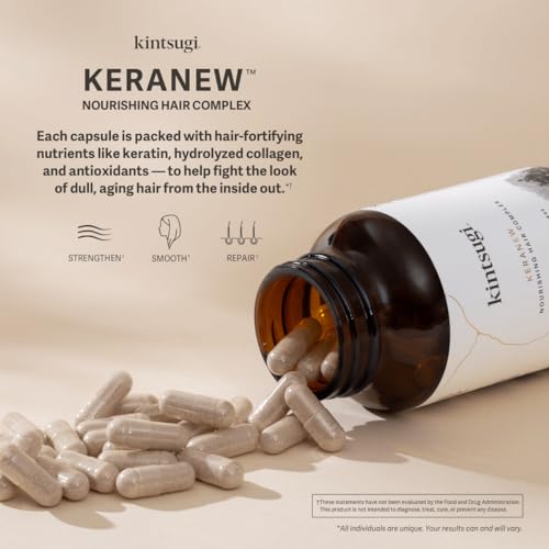 KeraNew Kintsugi Hair Complex - Strengthens, Volumizes, Combats Aging Hair (60 Capsules)