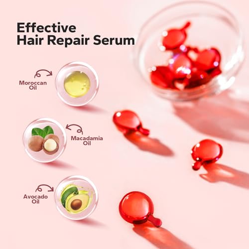 Frizz-Free Vitamin Serum for Shiny, Moisturized Hair - Leave-in Treatment with Avocado, Argan Oil, Vitamins A, C, E & B5